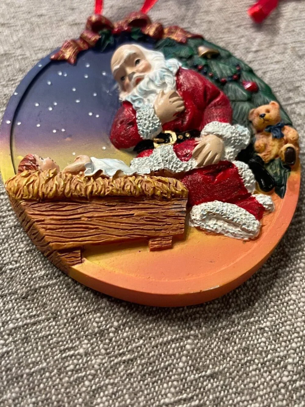 VTG Ornament Santa's Christmas Prayer by Alda Monteschio Poetry 1995 NO BOX!